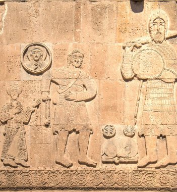 David'in mücadele Goliath ayrıntı Katedrali kutsal haçı (Akdamar Kilisesi) Akdamar (Akdamar) Adası üzerinde oyma ile