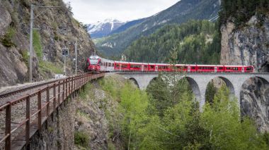 Buzul tren landwasser viyadük köprü, İsviçre
