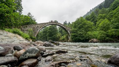 Tarihi Osmanlı Köprüsü Taskopru Senyuva, Rize, Türkiye