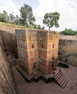 Benzersiz yekpare kaya kesme Kilisesi St George, Lalibela, Etiyopya.