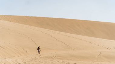 Huacachina çöl ve dunes kum Ica bölgesinde, Peru.