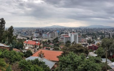 Panorama of the Capital City of Ethiopia, Addis Ababa clipart
