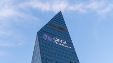 QNB Finansbank headquarters in Istanbul, Turkey. clipart