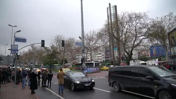 Besiktas Istanboel December 2017 Mensen Nabij Besiktas Van Zeer Populaire — Stockvideo