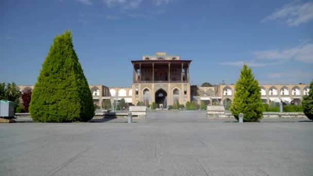 Isfahan Ιράν Μάιος 2019 Παλάτι Aali Qapu Στην Πλατεία Isfahan — Αρχείο Βίντεο