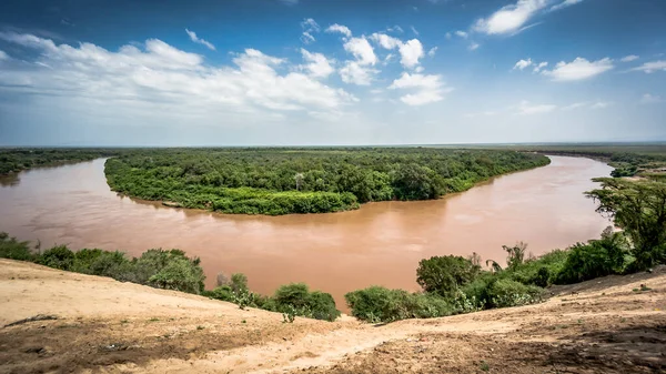 Omo sungai di Lembah Omo, Ethiopia Stok Gambar