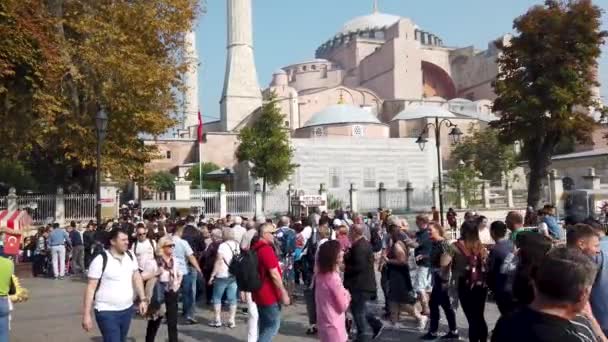 土耳其伊斯坦布尔 2019年3月 土耳其伊斯坦布尔 Sultanahmet 广场公园的 Hagia Sophia Ayasofya — 图库视频影像