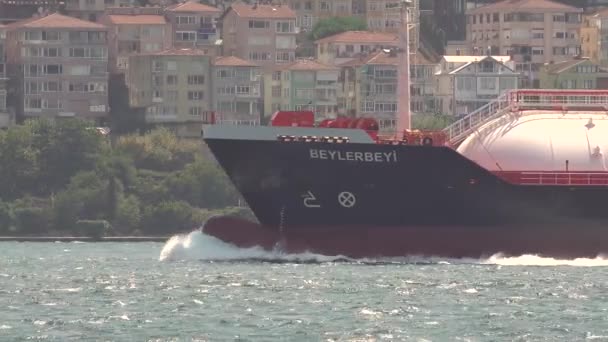 Estambul Turquía Octubre 2018 Buque Cisterna Carga Glp Navegando Largo — Vídeo de stock