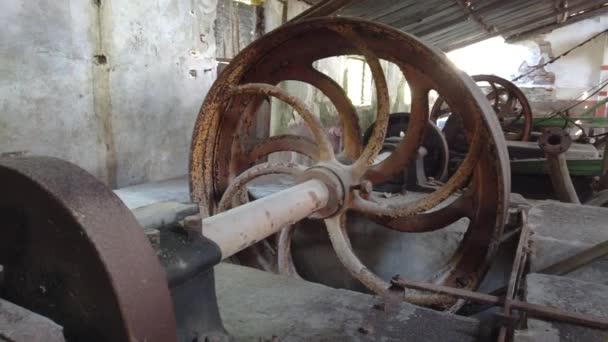 Île Marmara Balikesir Turquie Équipement Rouillé Dans Une Ancienne Usine — Video