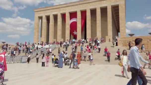 Анкара Туреччина Серпень 2019 Мавзолей Ататюрка Людьми Які Відвідали Великого — стокове відео