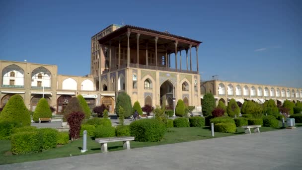 伊斯法罕 2019年5月 伊斯法罕Naqsh Jahan广场的Aali Qapu宫 — 图库视频影像