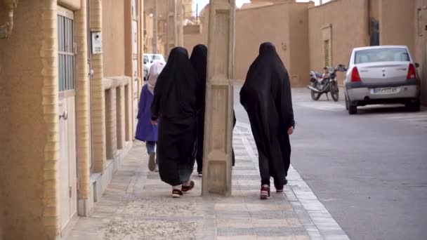Yazd Iran Mei 2019 Perempuan Iran Berjalan Jalan Jalan Kota — Stok Video