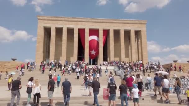 Ankara Turkije Augustus 2019 Anitkabir Mausoleum Van Ataturk Met Mensen — Stockvideo