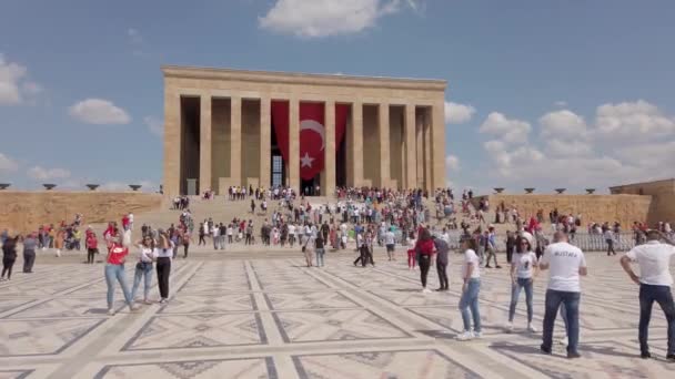 Ankara Turecko Srpen 2019 Anitkabir Mauzoleum Atatürka Lidmi Navštěvující Velkého — Stock video