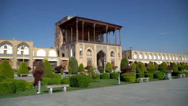 Исфахан Иран Май 2019 Года Дворец Аали Капу Площади Исфахан — стоковое видео