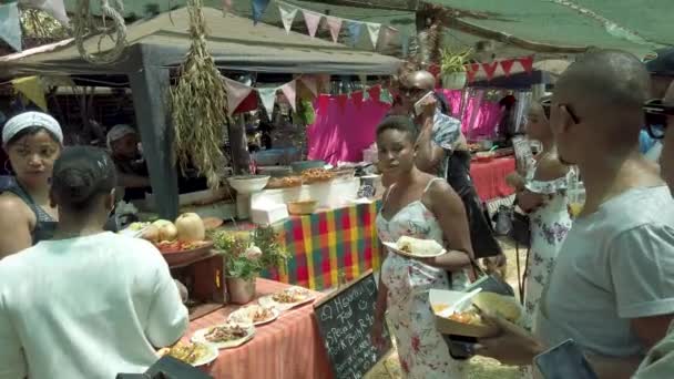 Joanesburgo África Sul Outubro 2019 Pessoas Comprando Comendo Alimentos Locais — Vídeo de Stock