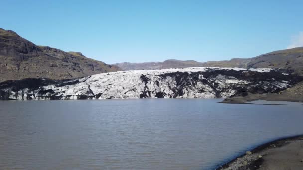 Solheimajokull Uitlaatgletsjer Gletsjerlagune Solheimajokull Ijsland — Stockvideo