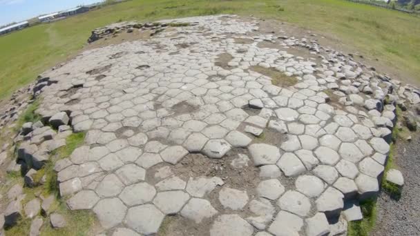 Formazioni Rocciose Basalto Esagonale Chiamate Pavimento Della Chiesa Kirkjubaejarklaustur Kirkjugolf — Video Stock