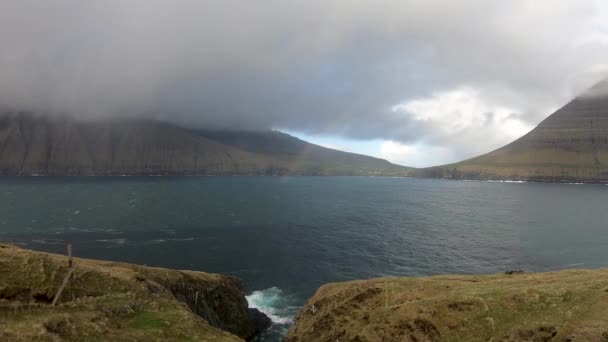 Dramatic Landscape Scenery Faroe Islands Rainbow Nature Faroe Islands North — 비디오