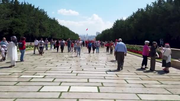 Ankara Turchia Agosto 2019 Turchi Nel Mausoleo Anitkabir Mustafa Kemal — Video Stock