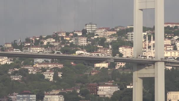 Istanbul Turkije Oktober 2019 Istanbul Spitsuur Autoverkeer Juli Martelaarsbrug Ook — Stockvideo