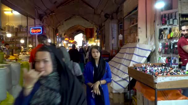 Isfahan Irán 2019 Május Isfahan Bazárja Más Néven Bazar Bozorg — Stock videók