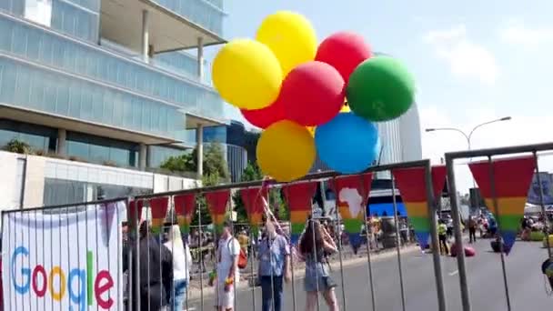 Joanesburgo África Sul Outubro 2019 Balões Coloridos África Sul Marcha — Vídeo de Stock