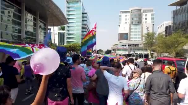 Johannesburgo Sudáfrica Octubre 2019 Mucha Gente Marchando Divirtiéndose Marcha Del — Vídeos de Stock