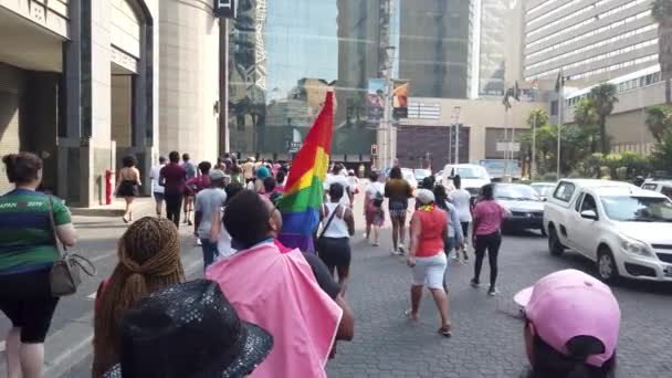 南非约翰内斯堡 2019年10月 Lbtq在Gay Pride March的慢动作视频 — 图库视频影像