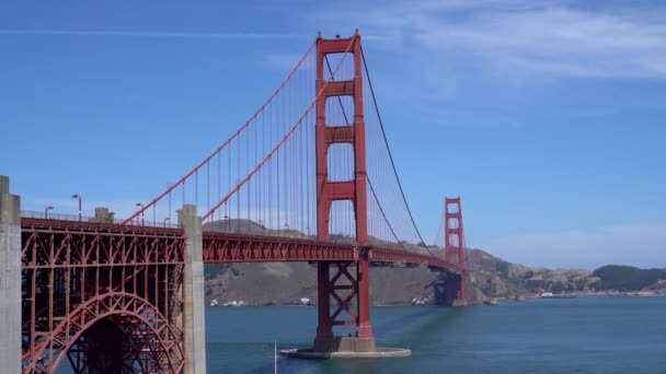 San Francisco California Agosto 2019 Puente Golden Gate Soleado Día — Vídeo de stock