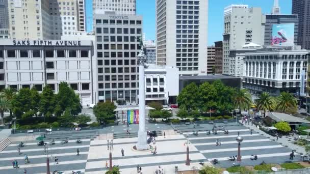 San Francisco California Usa August 2019 Union Square Aerial View — Stockvideo