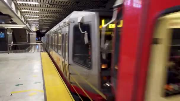 San Francisco California Usa August 2019 Muni Subway Train Departing — Stockvideo