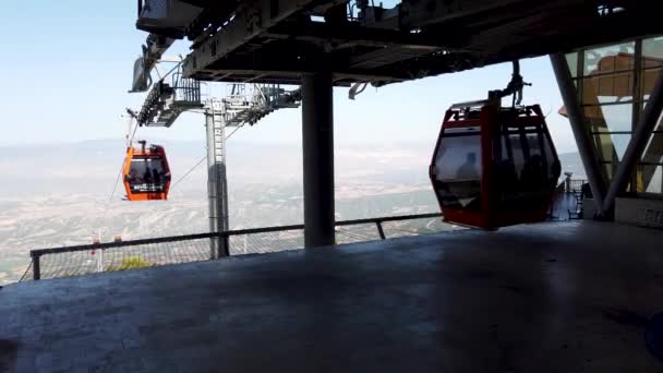 Denizli Turkiet Oktober 2019 Denizli Teleferik Linbana Som Transporterar Passagerare — Stockvideo