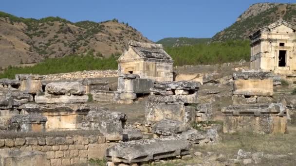 Denizli Turkey October 2019 Ερείπια Της Αρχαίας Πόλης Της Ιεράπολης — Αρχείο Βίντεο