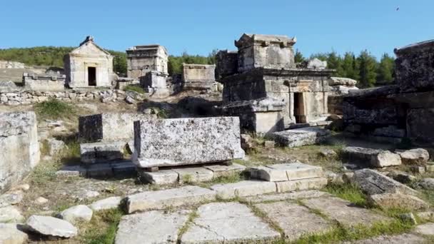 Denizli Turkey October 2019 Ruins Ancient City Hierapolis Pamukkale — Stock Video