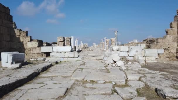 Denizli Turquía Octubre 2019 Ruinas Antigua Ciudad Laodikeia Pamukkale Denizli — Vídeos de Stock