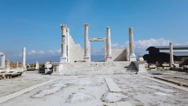 Denizli Turkey October 2019 Ruins Ancient City Laodikeia Pamukkale Denizli — Stock Video