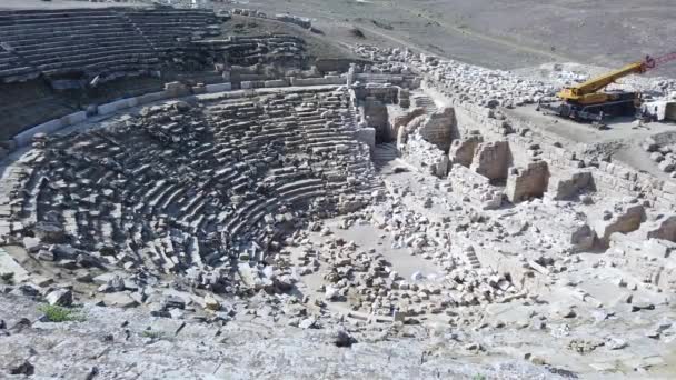 Denizli Turquía Octubre 2019 Ruinas Del Anfiteatro Antigua Ciudad Laodikeia — Vídeos de Stock