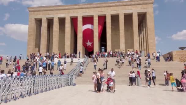 Ankara Turecko Srpen 2019 Lidé Navštěvující Mauzoleum Tureckého Vůdce Ataturka — Stock video