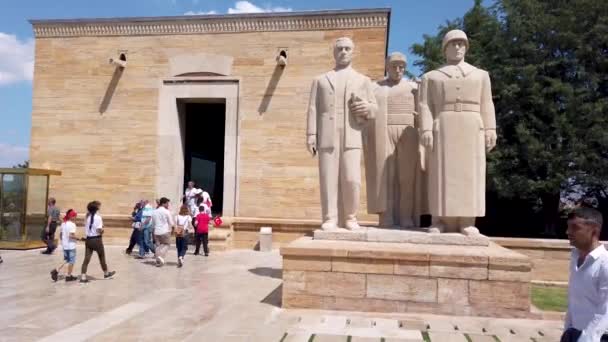 Ankara Turkije Augustus 2019 Turken Anitkabir Mausoleum Van Mustafa Kemal — Stockvideo