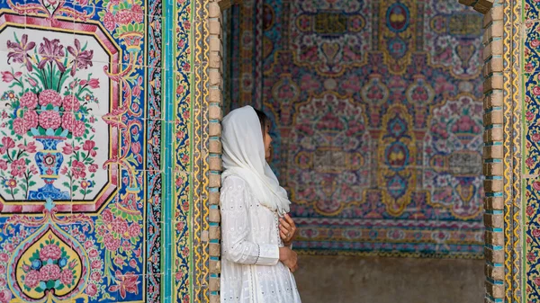 Shiraz Irán Május 2019 Nasir Mulk Mecset Színes Csempe Egy — Stock Fotó