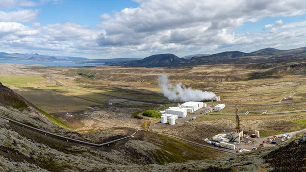 Nesjavellir Geothermal Facilities Iceland Geothermal Area Boiling Mudpools Steaming Fumaroles — Stock Photo, Image