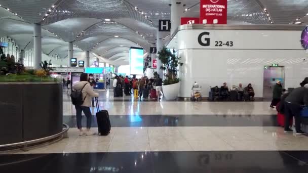 Istanbul Turchia Febbraio 2020 Interno Del Nuovo Aeroporto Istanbul Con — Video Stock