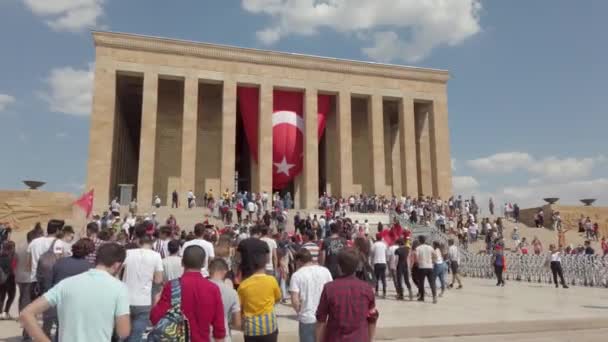 Ankara Turecko Srpen 2019 Lidé Navštěvující Mauzoleum Tureckého Vůdce Ataturka — Stock video