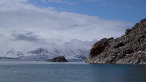 Akdamar Island Van Turkey Φεβρουάριος 2020 Τοπίο Του Νησιού Akdamar — Αρχείο Βίντεο