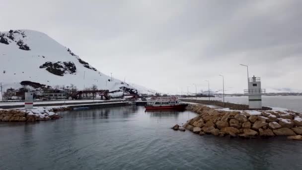 Akdamar Ilha Van Turquia Fevereiro 2020 Barcos Porto Que Estão — Vídeo de Stock