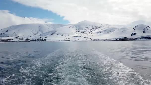 Île Akdamar Van Turquie Février 2020 Vue Ville Van Sous — Video