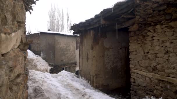 Hizan Bitlis Turquía Febrero 2020 Lluvia Pueblo Remoto Este Turquía — Vídeo de stock