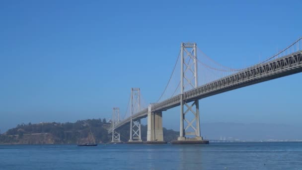 Πανοραμική Θέα Της Γέφυρας San Francisco Bay Στην Καλιφόρνια Ηνωμένες — Αρχείο Βίντεο
