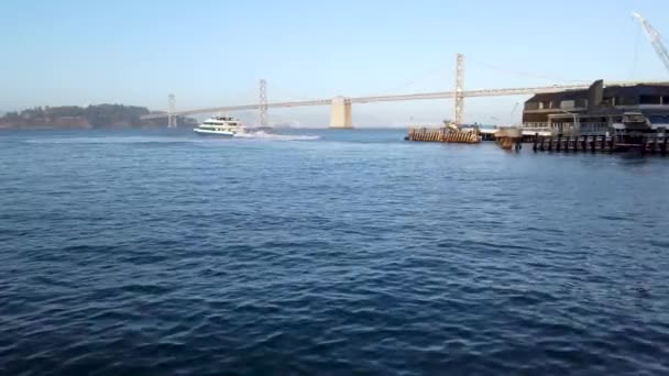 Panoráma Kilátás San Francisco Bay Híd Kaliforniában Amerikai Egyesült Államok — Stock videók